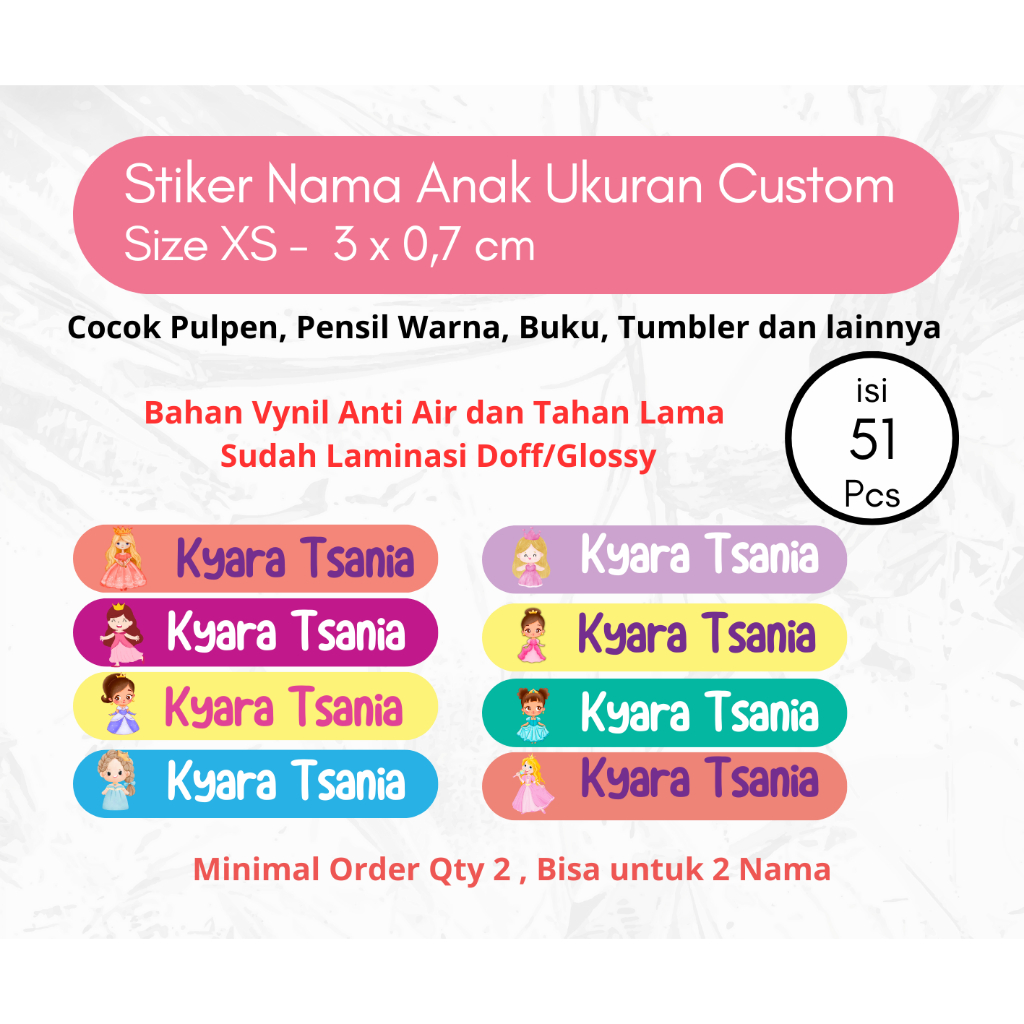 

Sticker Label Tema Princess, Label Nama Anak TK, Label Nama untuk Wadah Bekal Anak, Sticker Putri Kerajaan bisa cUSTOM nAMA
