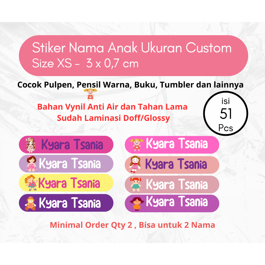

Sticker Label Babydoll, Label Nama Boneka Lucu, Sticker Boneka Custom Nama, Label Nama Boneka Kids, Label Stiker Boneka Girl