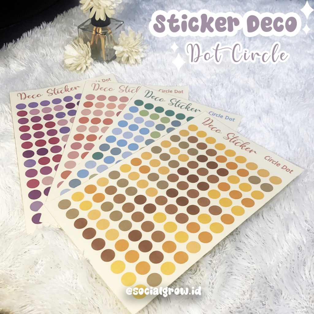

(ISI 4 PCS) STIKER DOT | STICKER BULAT | STIKER WARNA | STICKER CIRCLE | STIKER DECORASI | STIKER JOURNAL | STIKER BUKU | STIKER DIARY