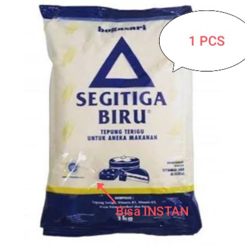 

TEPUNG TERIGU/TEPUNG SEGITIGA BIRU 1KG/ 1PCS