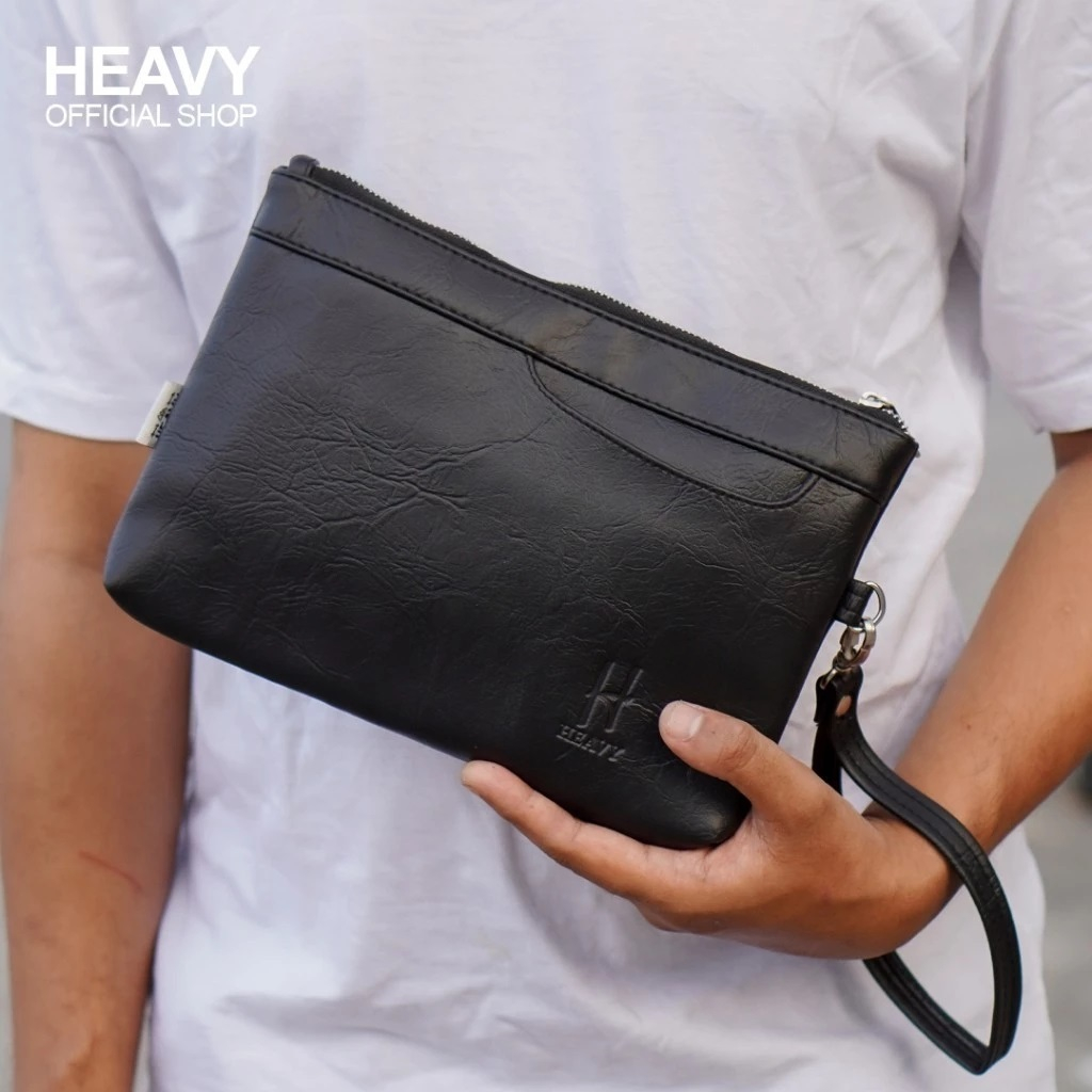 Tas Clutch Heavy Pria Wanita Premium PU Kulit Sintesis - Tas Handbag Heavy