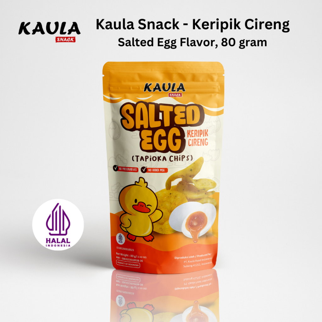 

Kaula Snack Keripik Cireng Tapioca Chips Salted Egg, 80 gram