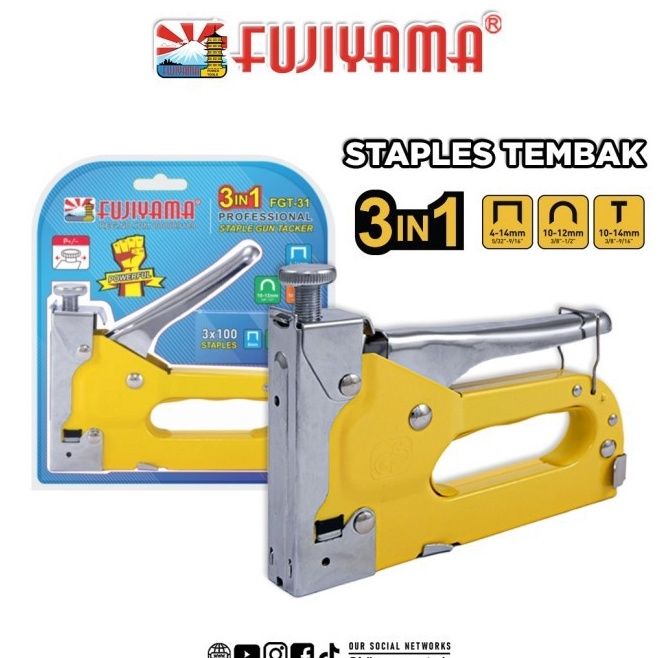 

Promo Gembira MOLLAR Staple Gun 3 in 1 Way Heavy Duty Staples Tembak hekter jok