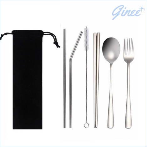 Dijamin Ada  COD Set 7 in 1 Alat Makan Korea Tebal Stainless Steel  Korean Cutlery Set  Sendok Sujeo