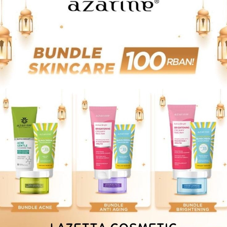Kualitas Terbaik  Azarine Paket Bundle Skincare 3 in 1  Paket Skincare Azarine