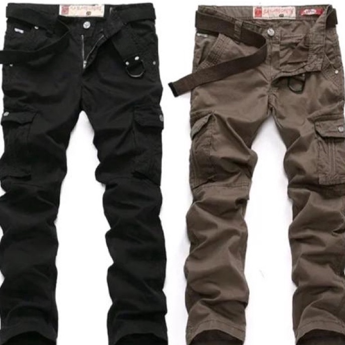 Bonuskan Kargo Panjang polos Celana ImporCelana Pria  Free SabukFashion BAWANG CHENG