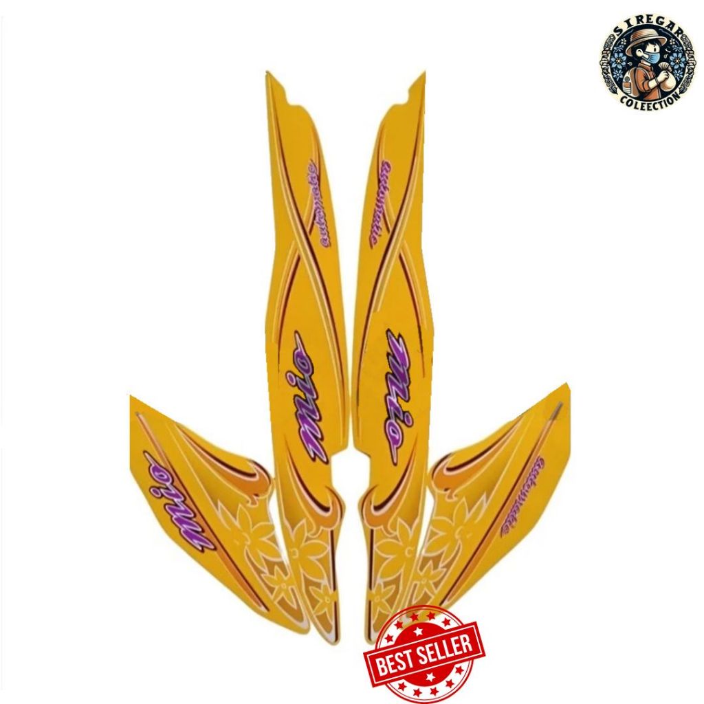 List Body Motor Mio Kembang 2005 Kuning Stiker Sticker Striping Ori Mio Sporty 2005 Bunga Terbaik