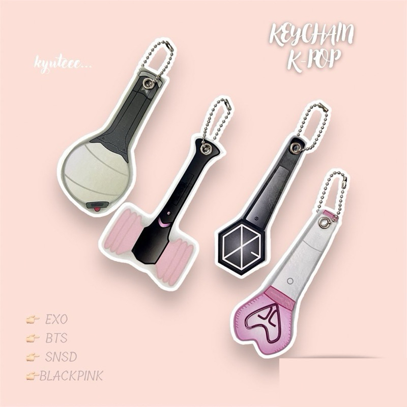 [NEW] KEYCHAIN KPOP GANTUNGAN KUNCI | Hangtag Keyring Lightstick EXO BTS SNSD Blackpinkk