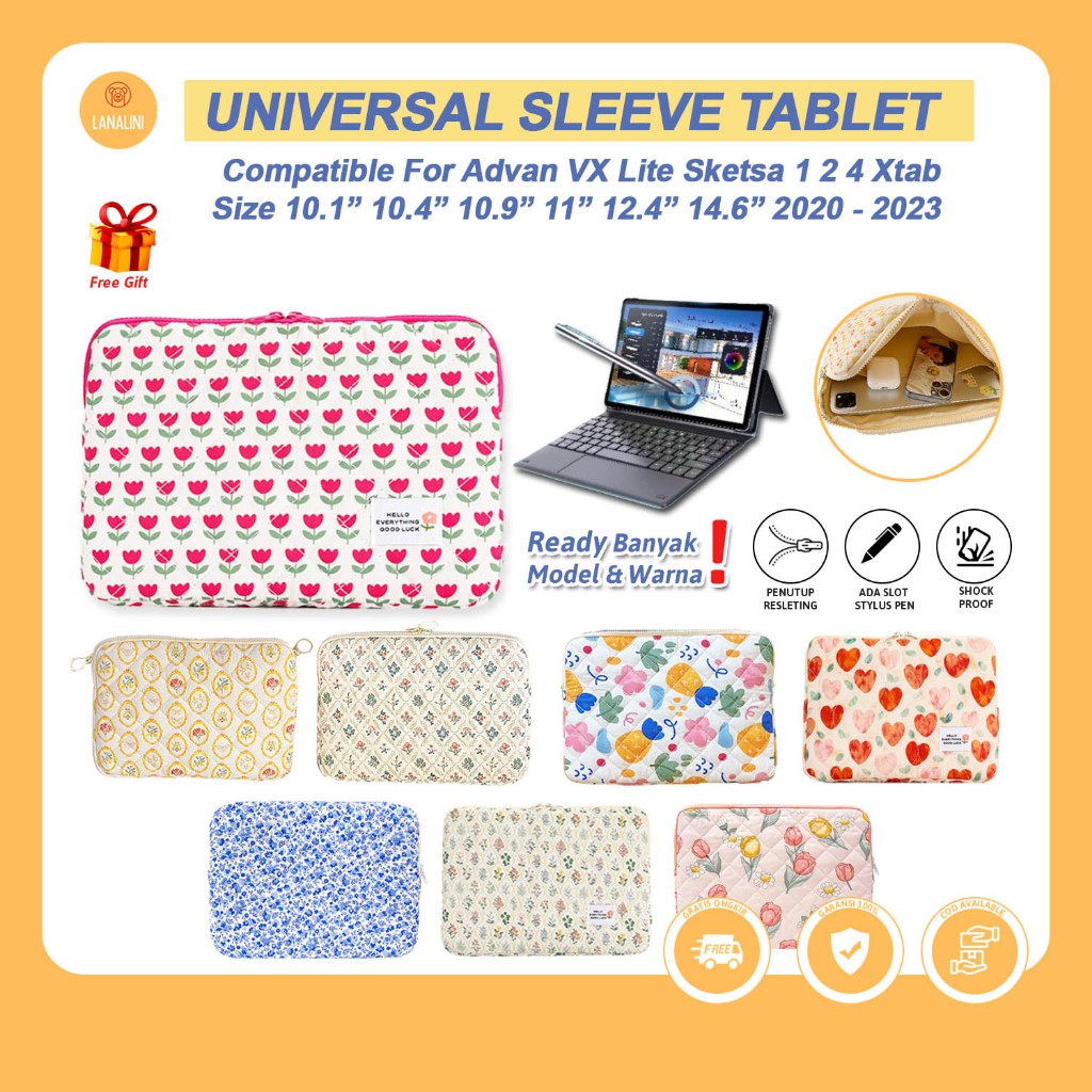 Tas Cover Advan Sketsa 10 2 3 2023 VX Neo Lite Xtab X7 A10 A8 8 10.1 10 Inch Tab Belajar AndroidFull
