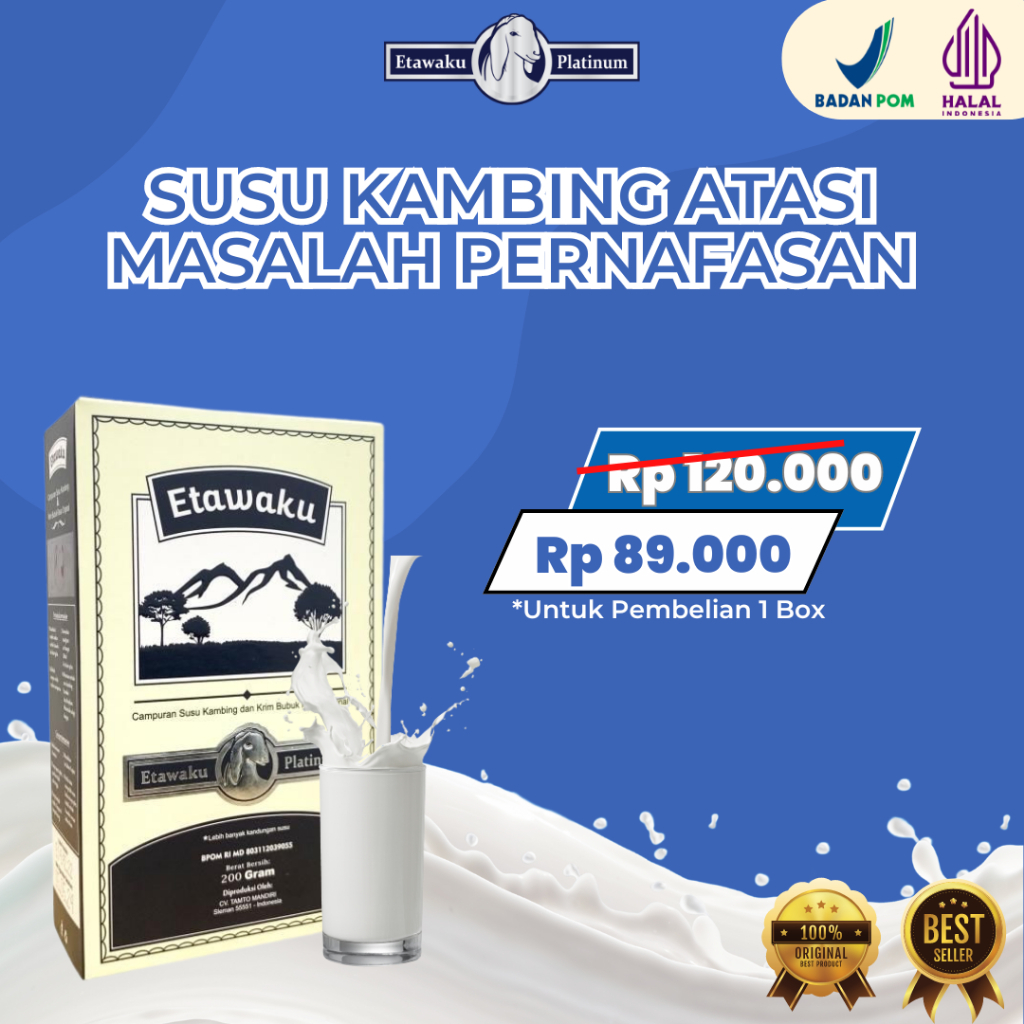 

Etawaku Platinum - Susu Kambing Etawa Solusi Gangguan Pernapasan dan paru-paru basah Original 1 BOX