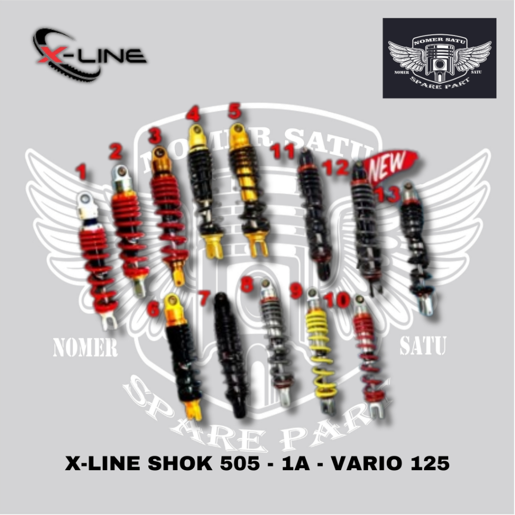 X-Line Shok Shock Shockbreaker Belakang Tipe 505 Motor Matic Vario 125 Non Tabung Original 100%