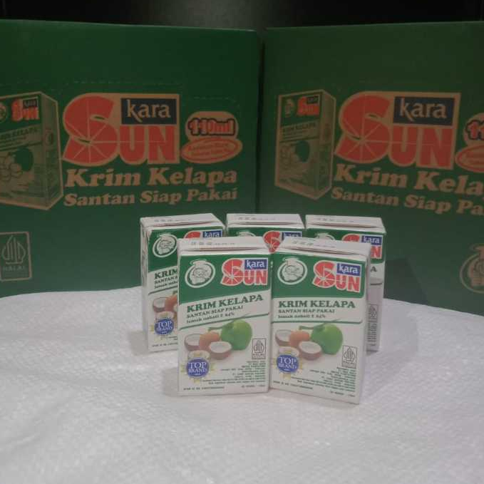 

[Dus] SUN Kara Santan Kelapa Cair Instan Kemasan Baru Tetrapack Mini Praktis Isi 110 ml x 24 Pak