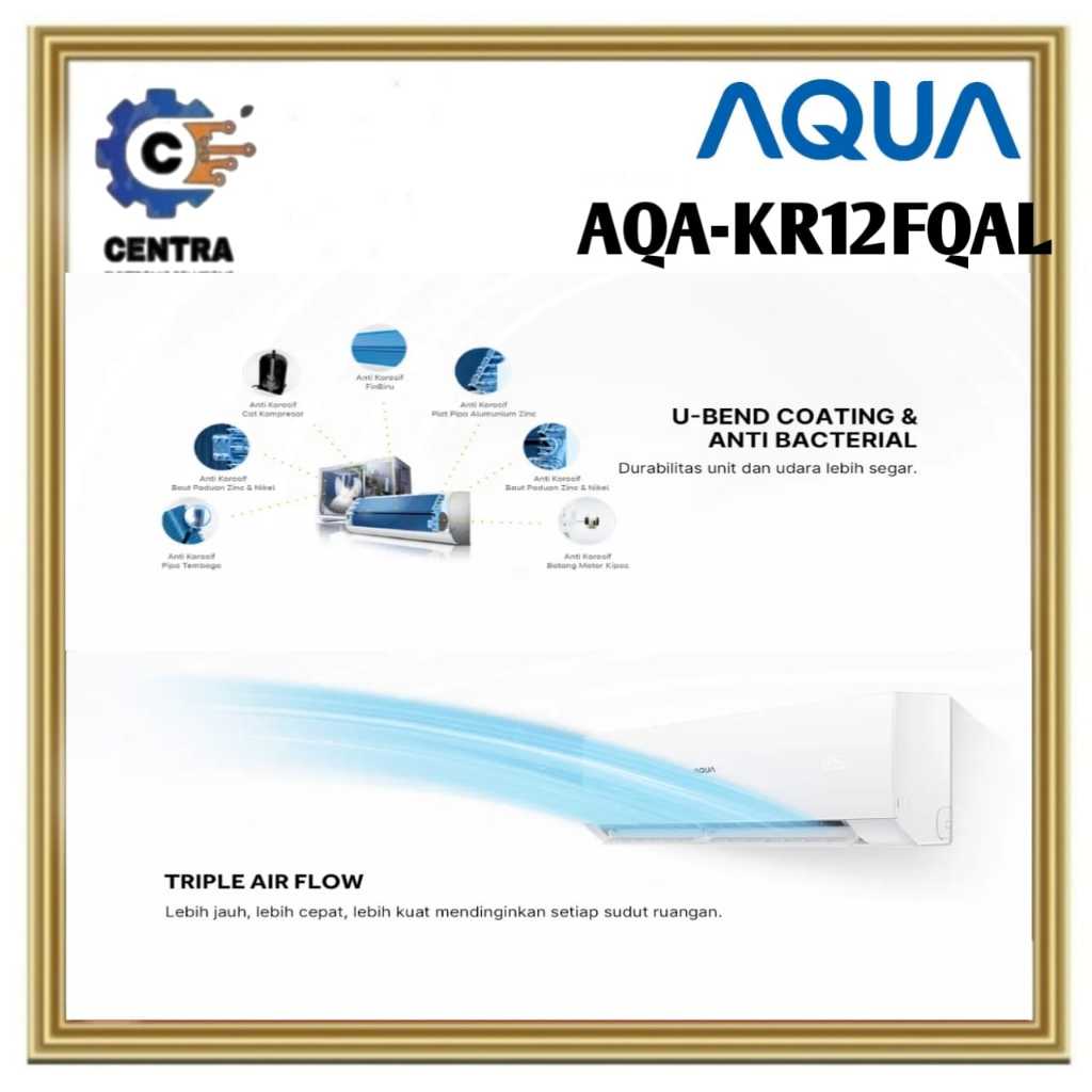 AQUA AC SPLIT AQAKR12FQAL AIR CONDITIONER STANDAR 1.5 PK UNIT ONLY