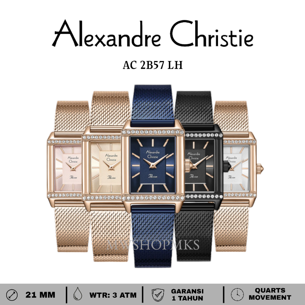 Jam Wanita Alexandre Christie AC2B57 AC 2B57 Original Garansi Resmi Alexander Christie Free Battery