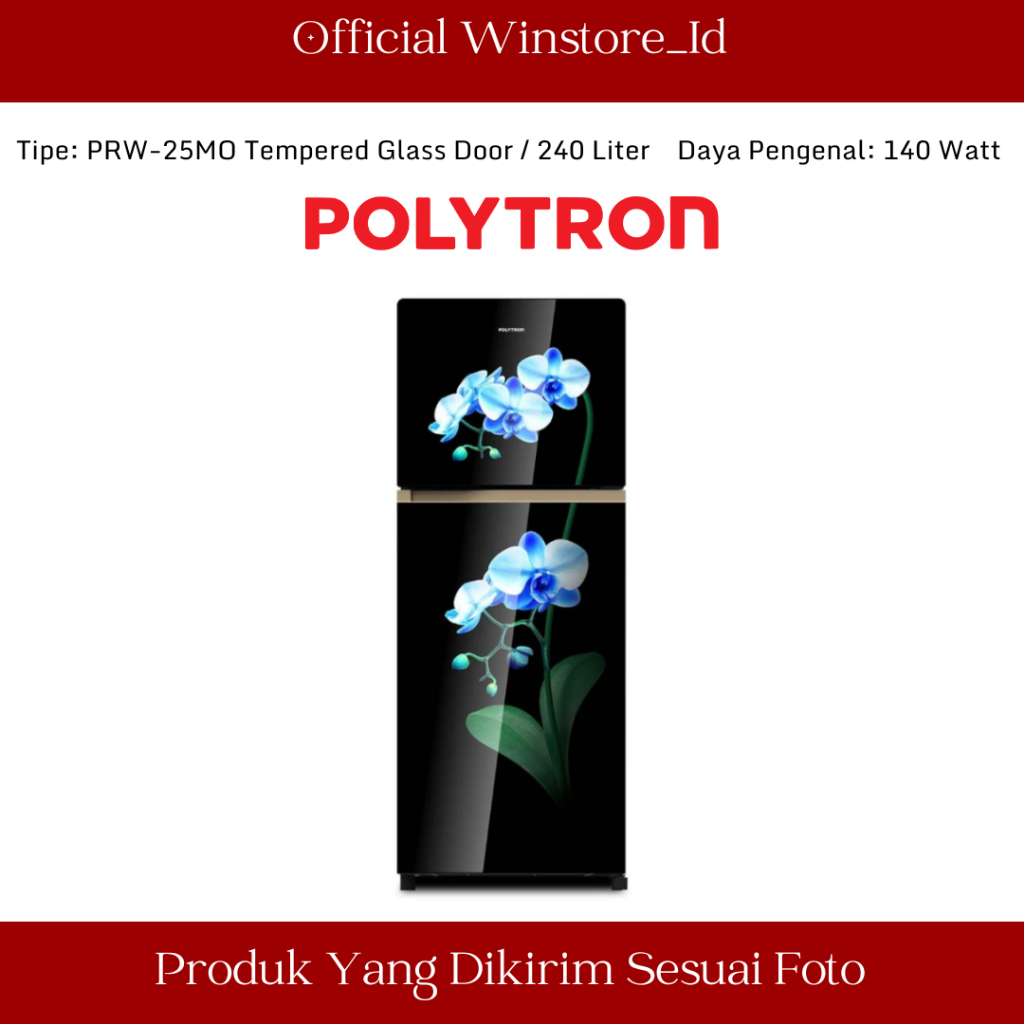 KULKAS POLYTRON 2 PINTU PRW-25MOB PRW 25MOB PRW-25MOW PRW 25MOW 240 LITER BELLEZA - GARANSI