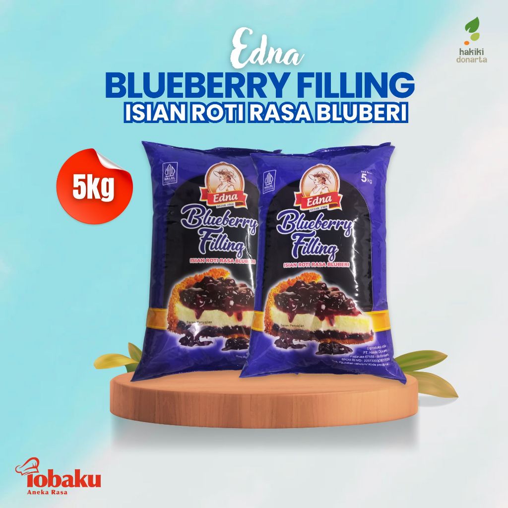 

Edna Selai Ekonomis Blueberry Filling Isian Roti Rasa Bluberi 5kg