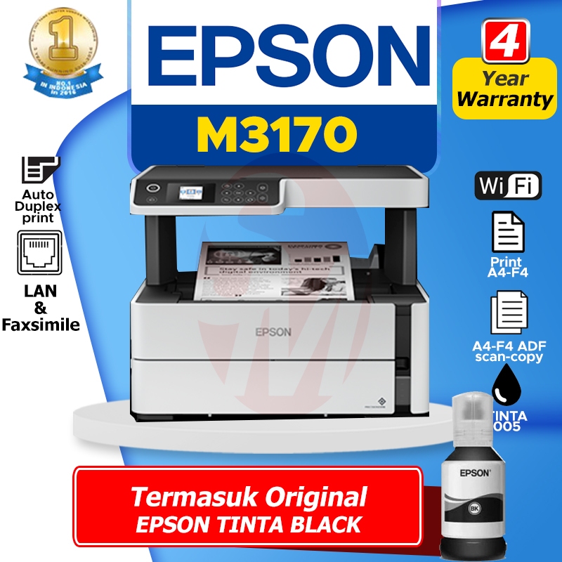 Printer Epson M3170 Inkjet Monochrome All In One Ink Tank