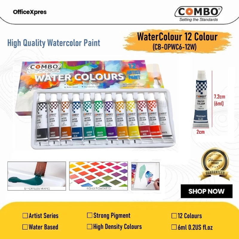 

Cat Air Combo 12 Warna - Water Colors 12 Artist Paint