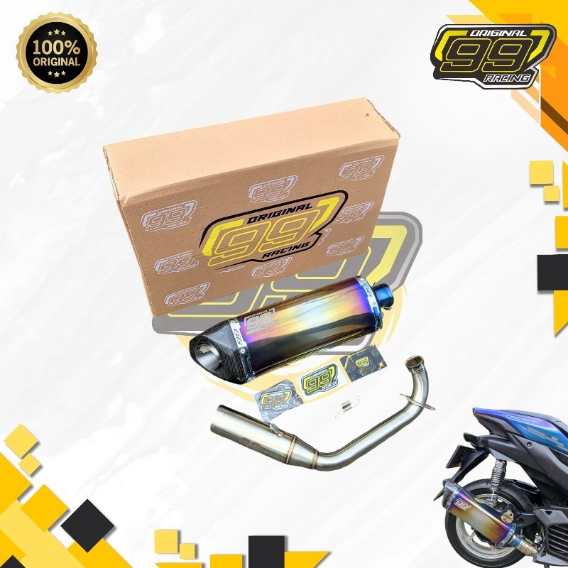 Knalpot Aerox Nmax Pcx 150 Adv 150 Fullsystem Original 99 Racing Suara Ngebas Bulat Adem Free Db Kil