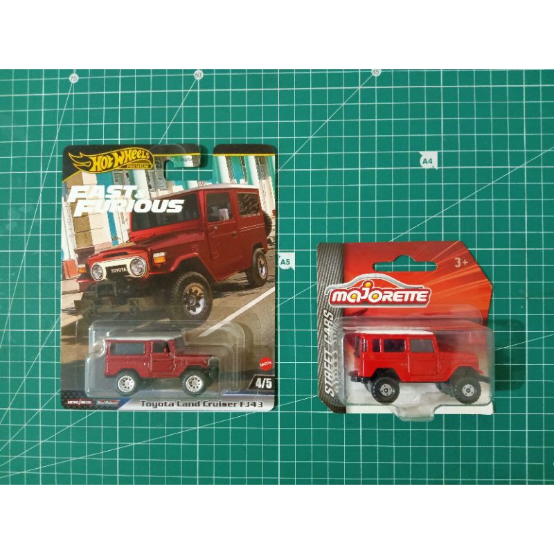 PROMO SALE 2 PCS HOTWHEELS PREMIUM TOYOTA LAND CRUISER FJ43 MERAH FAST AND FURIOUS 2024 + MAJORETTE 