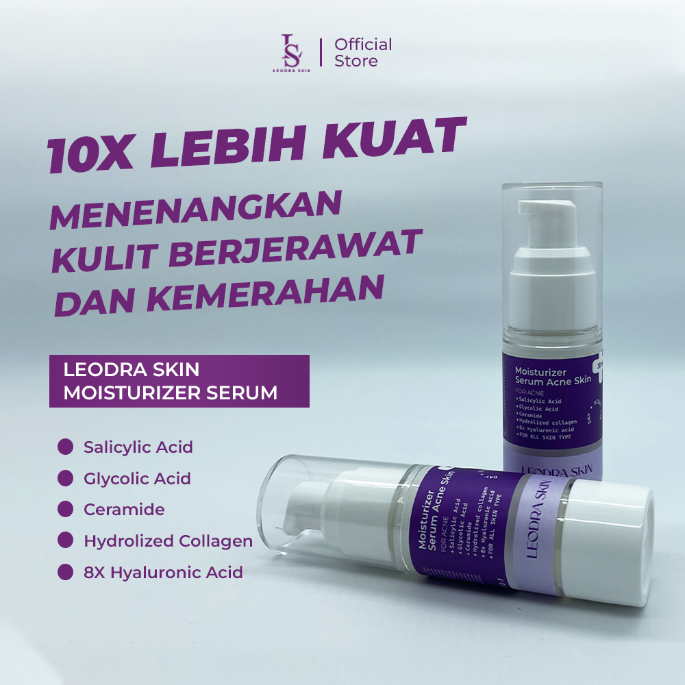 LEODRA SKIN Moisturizer Ampuh Menghilangkan Bekas Jerawat, Jerawat Merah, Jerawat Hitam
