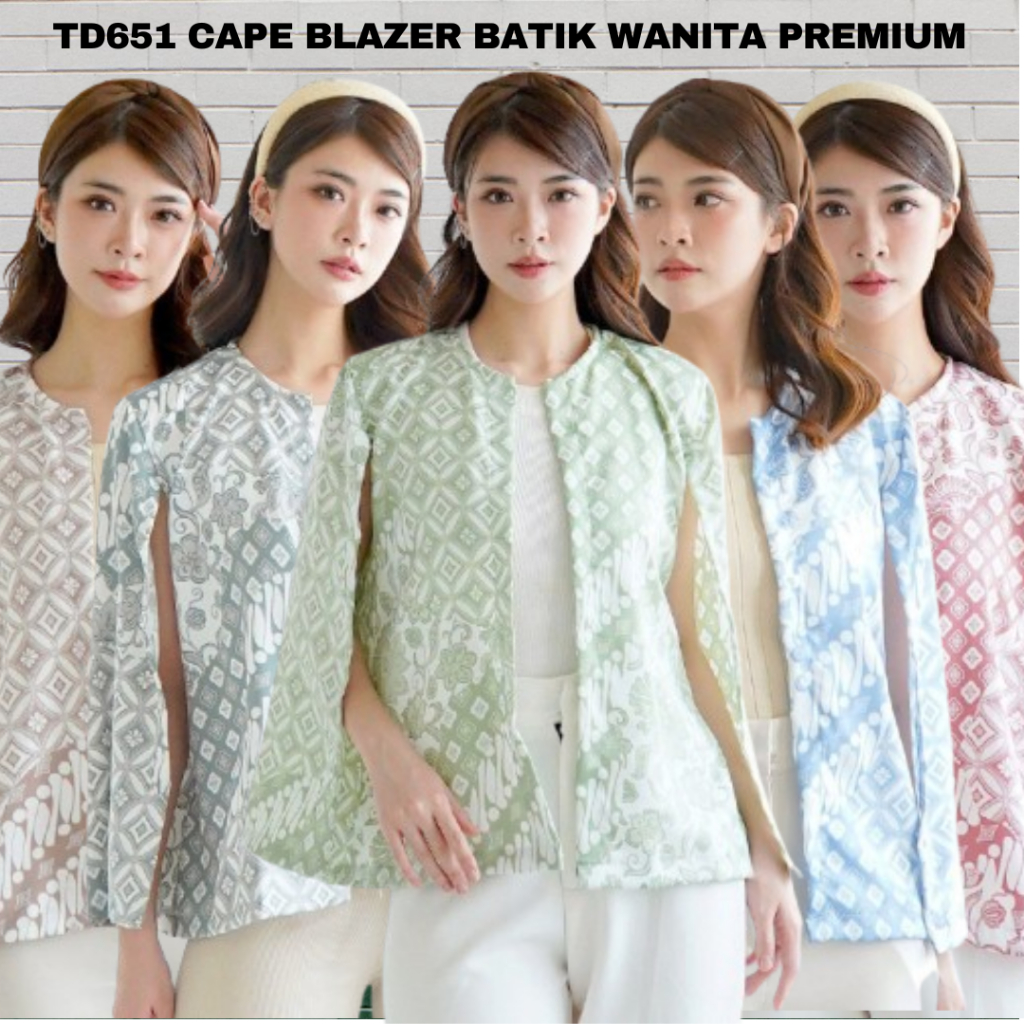 TD651 PTC BLAZER WANITA NGANTOR BATIK SATIN PREMIUM MODERN TRENDY/BLAZER KANTOR WANITA KONDANGAN BAT