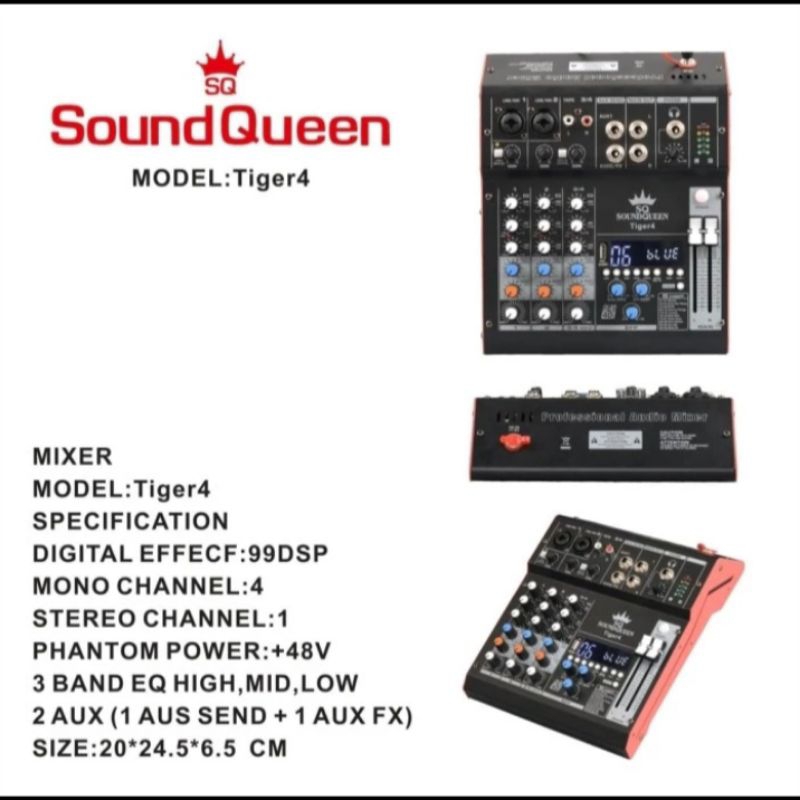 Mixer Soundqueen Tiger 4 Channel Original