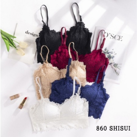 Sport Bra BH Renda Wanita Motif Brukat Bunga GYM Fitnes Bra Senam Zumba Yoga Import