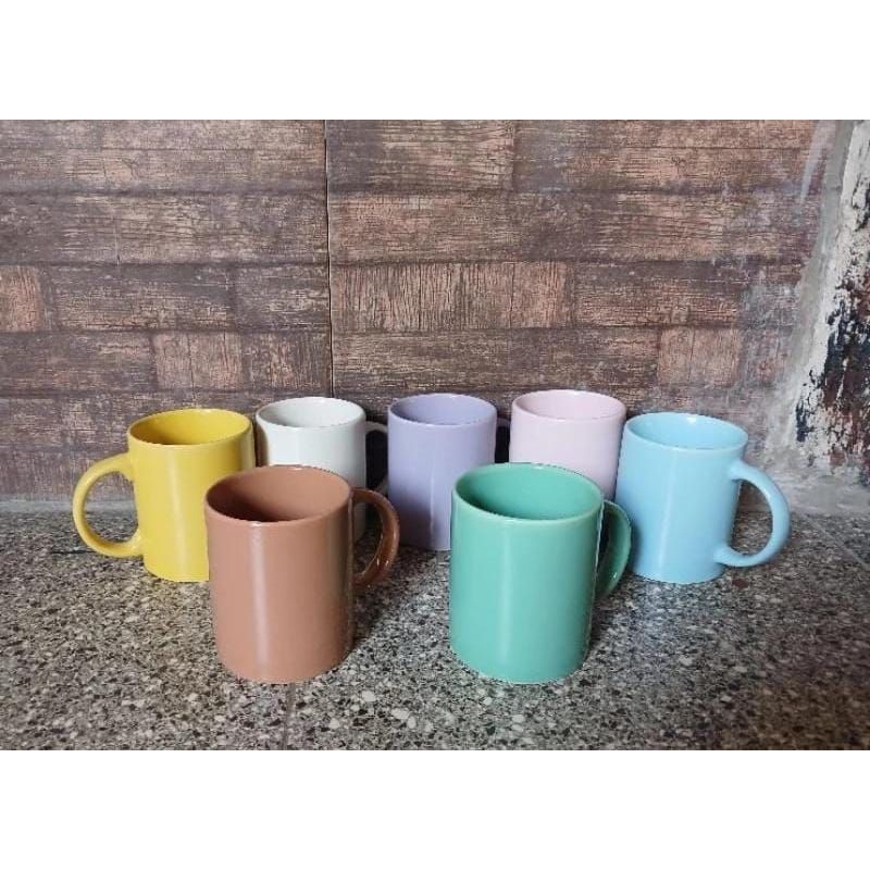 Mug Keramik Warna Cantik Polos / Cangkir Polos