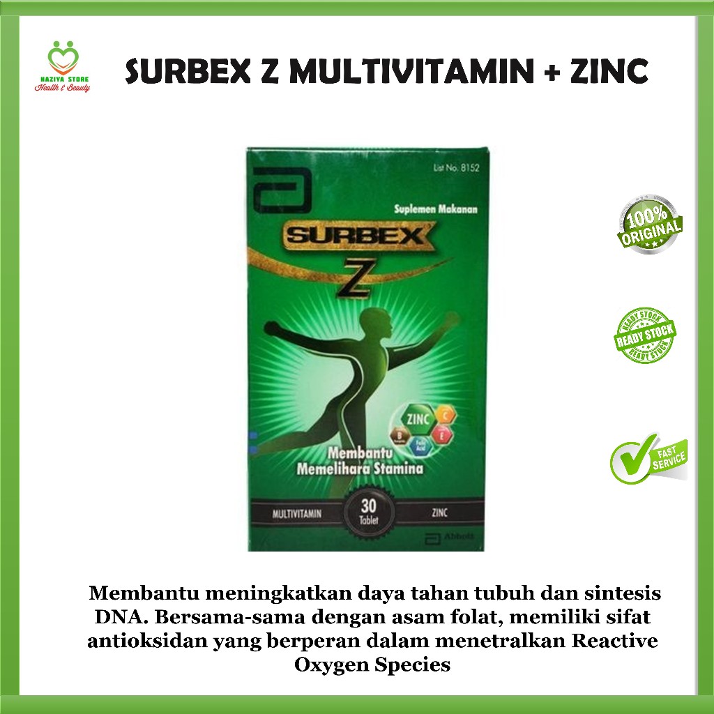 SURBEX Z Multivitamin + Zinc Harga per strip