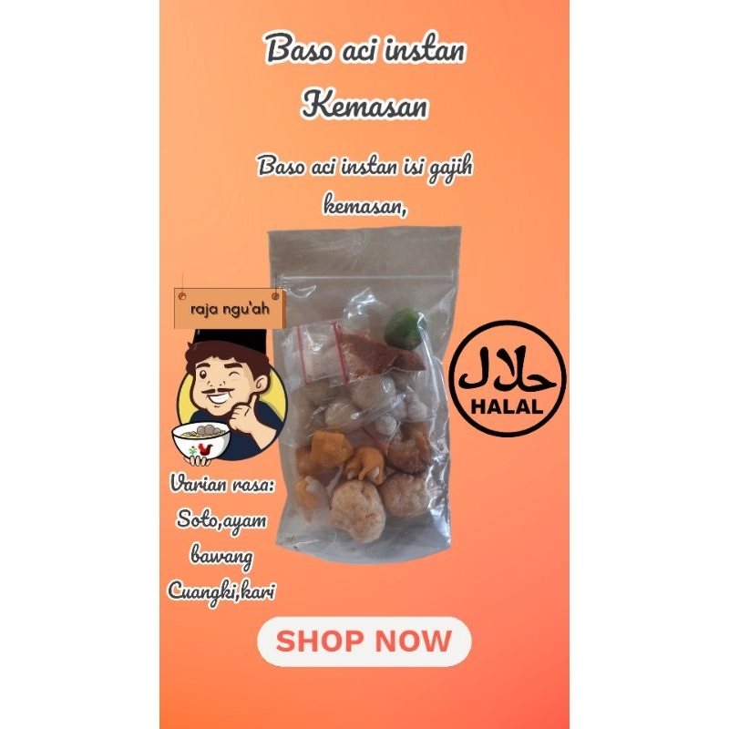 

baso aci instan isi gajih sedang||baso aci kemasan||baso aci enak