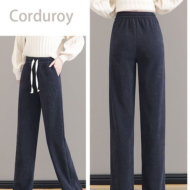 Celana Corduroy Panjang wanita celana korduroy korean style baggy pants coklat retro celana kulot wa