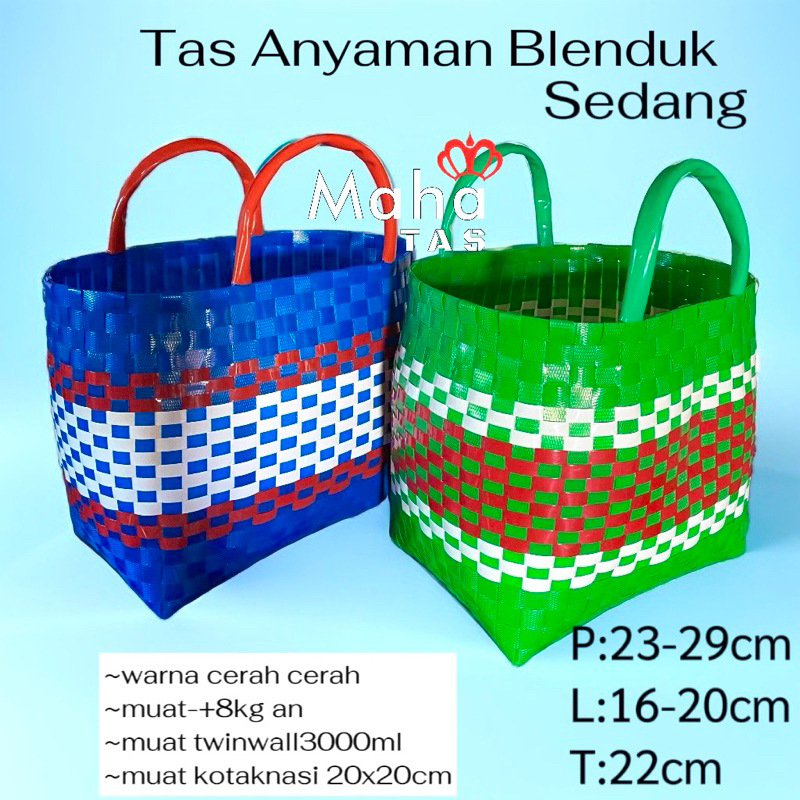 Tas Anyaman Blenduk sedang bahan keranjang/tasbelanja pasar/tas hajatan/tas souvenir