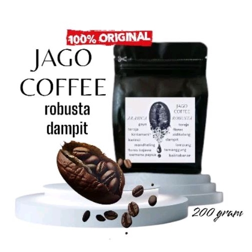

biji/bubuk 200gram kopi robusta dampit spesial fresh coffee kemasan baru