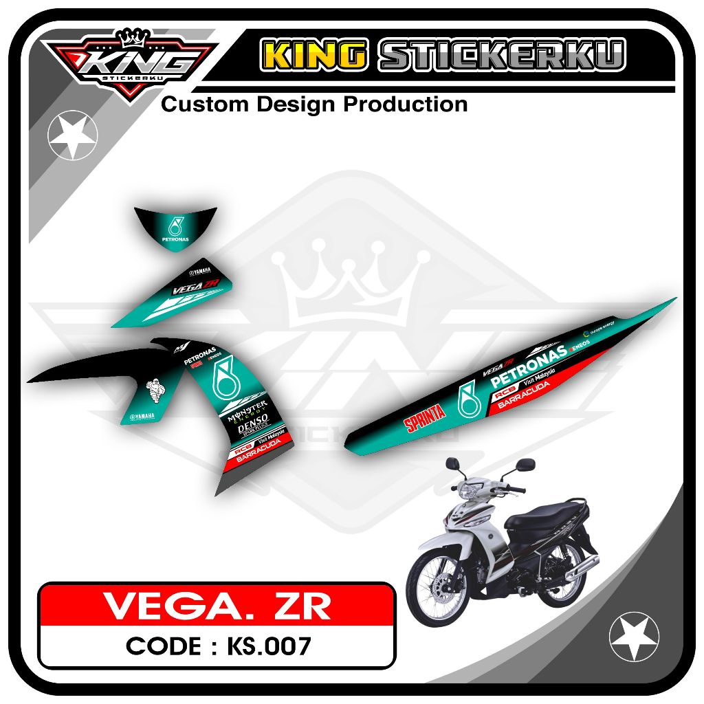 Stiker Variasi Vega ZR - Stiker Striping Standar Vega ZR Motif Racing KS.07