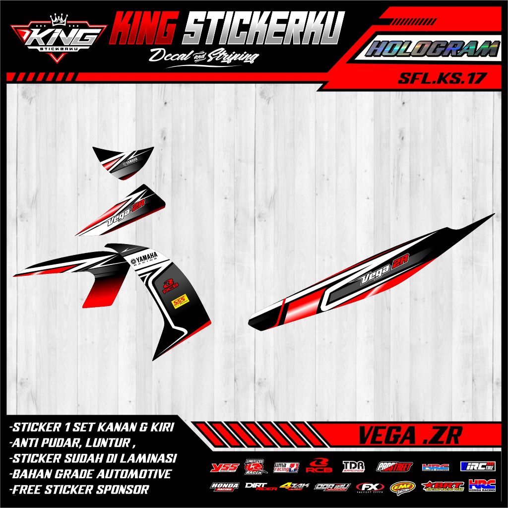 Stiker Variasi Vega ZR - Stiker Striping Standar Vega ZR Motif Racing KS.17