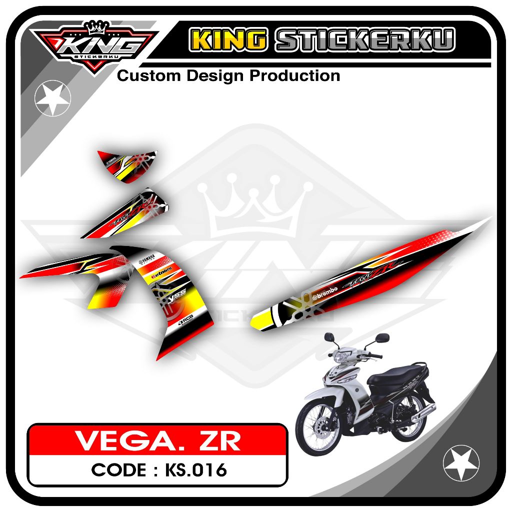 Stiker Variasi Vega ZR - Stiker Striping Standar Vega ZR Motif Racing KS.16