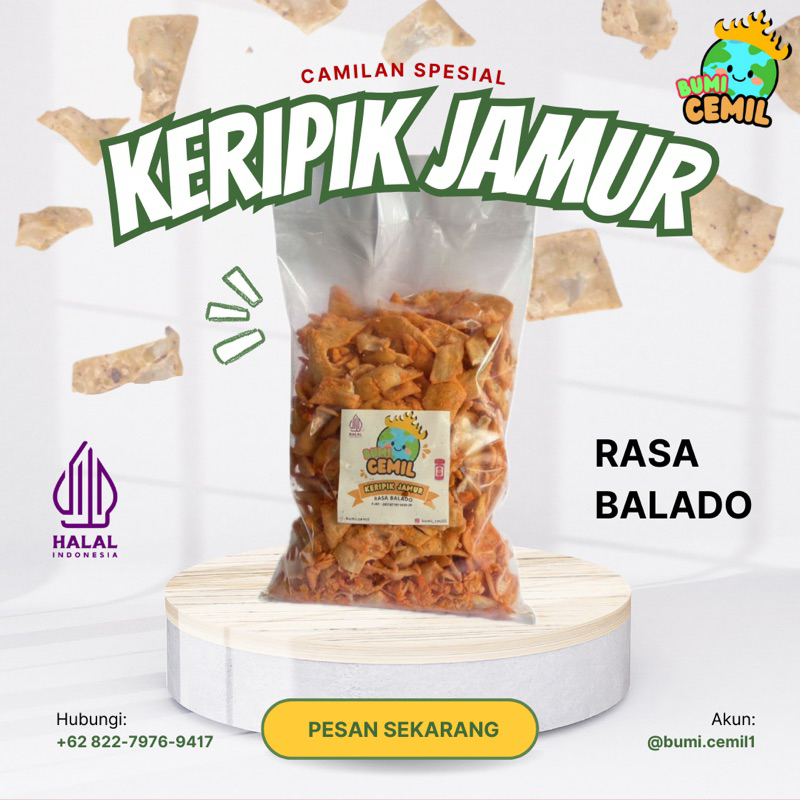 

Keripik Jamur - 500 gr - Bumi Cemil - Snack - Makanan ringan