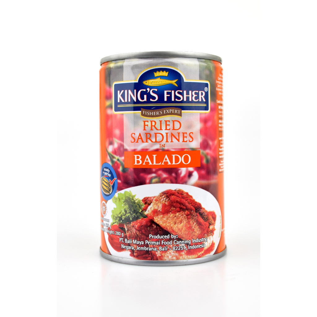 

Sarden Kaleng KING'S FISHER 425 Gr Saus Sambal Balado Saus Tomat