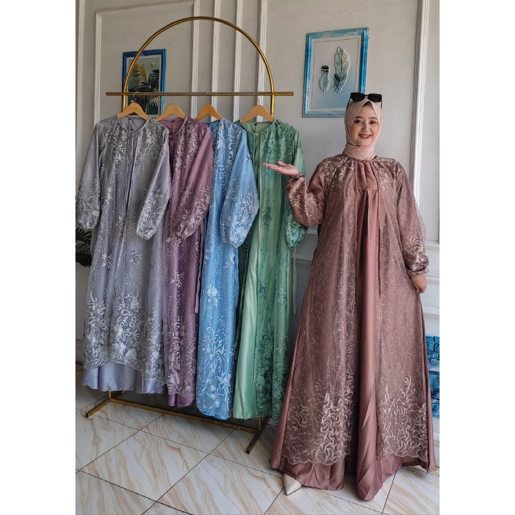ELECIA DRESS MODEL GAMIS TERBARU GAMIS VELVET DRESS VELVET GAMIS FASHION MUSLIM MURAH TERBARU