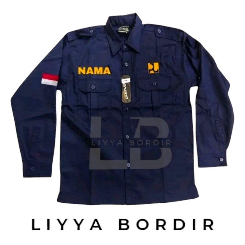 Kemeja Kementerian PUPR Seragam Kementerian PUPR Lengan Panjang Kantong Dua