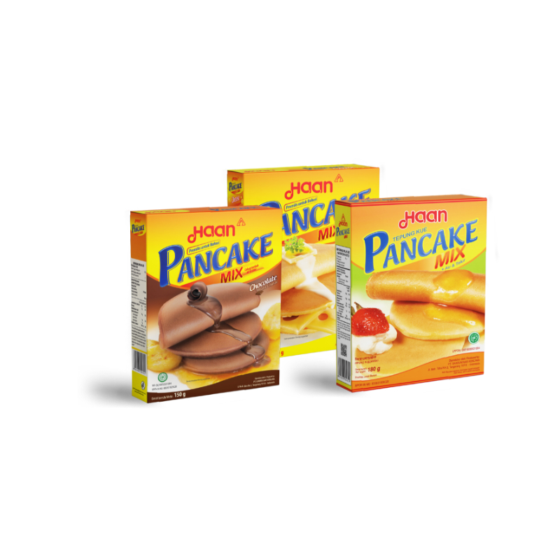 

Baking Instant Flour / Tepung Kue Instan Premix Haan Pancake 150 Gr Rasa Mix, Choco, Cheese, Haan Brownies 475 Gr, Pudding Mix Rasa Coklat 275 Gr