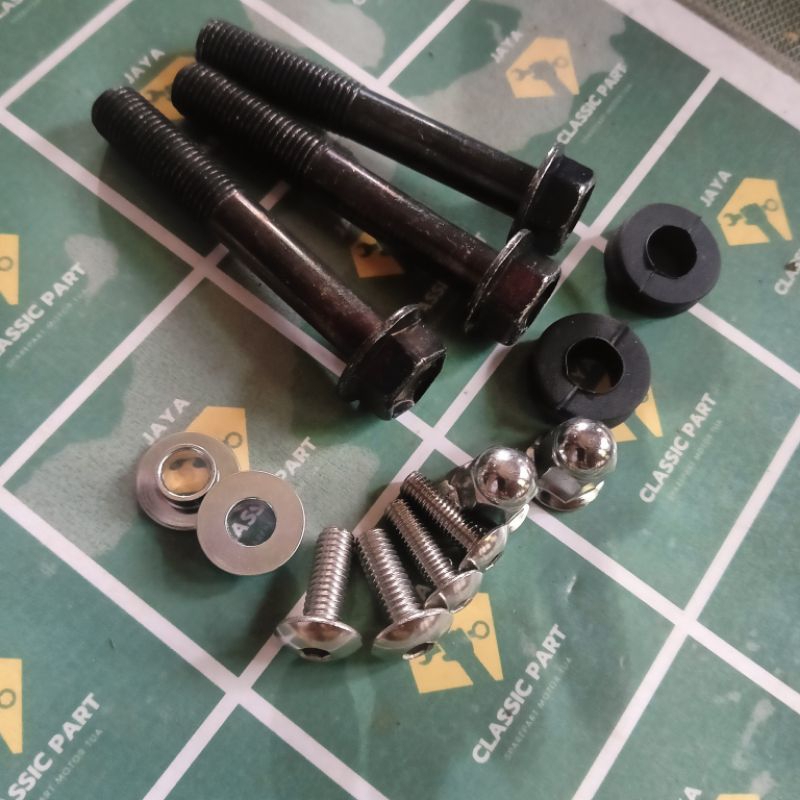 PAKET BAUT MUR EXHAUST MUFFLER PCX160 BAUT MUR KARET BOSH CORONG KNALPOT PCX 160 HIGH QUALITY