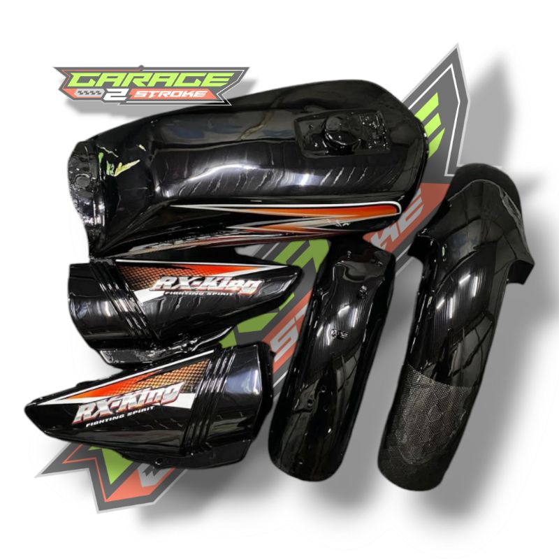 Body Bodi Set Yamaha RX King RXk Full Hitam 2003 Carbon