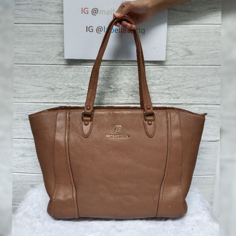 Tote Bag Louis Quatorze Tas Wanita Kulit Asli Branded Preloved