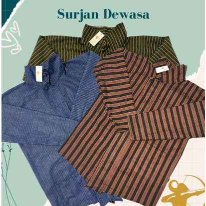BAJU LURIK JAWA PRIA // BAJU ADAT JAWA // SURJAN LURIK BLOK GEDE HITAM // SURJAN BIRU PERANAKAN // S