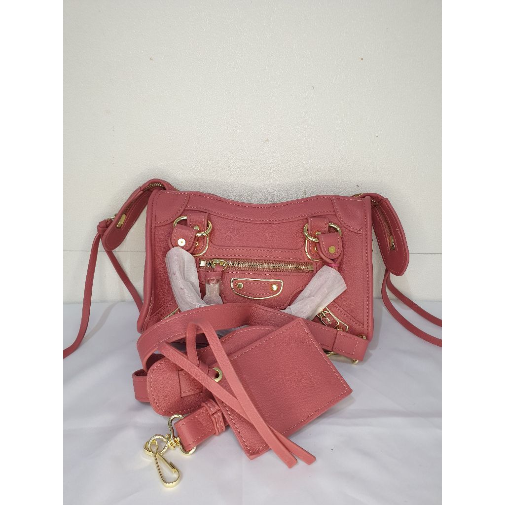 Tas Selempang / Slingbag Balenciaga Mini City Pink