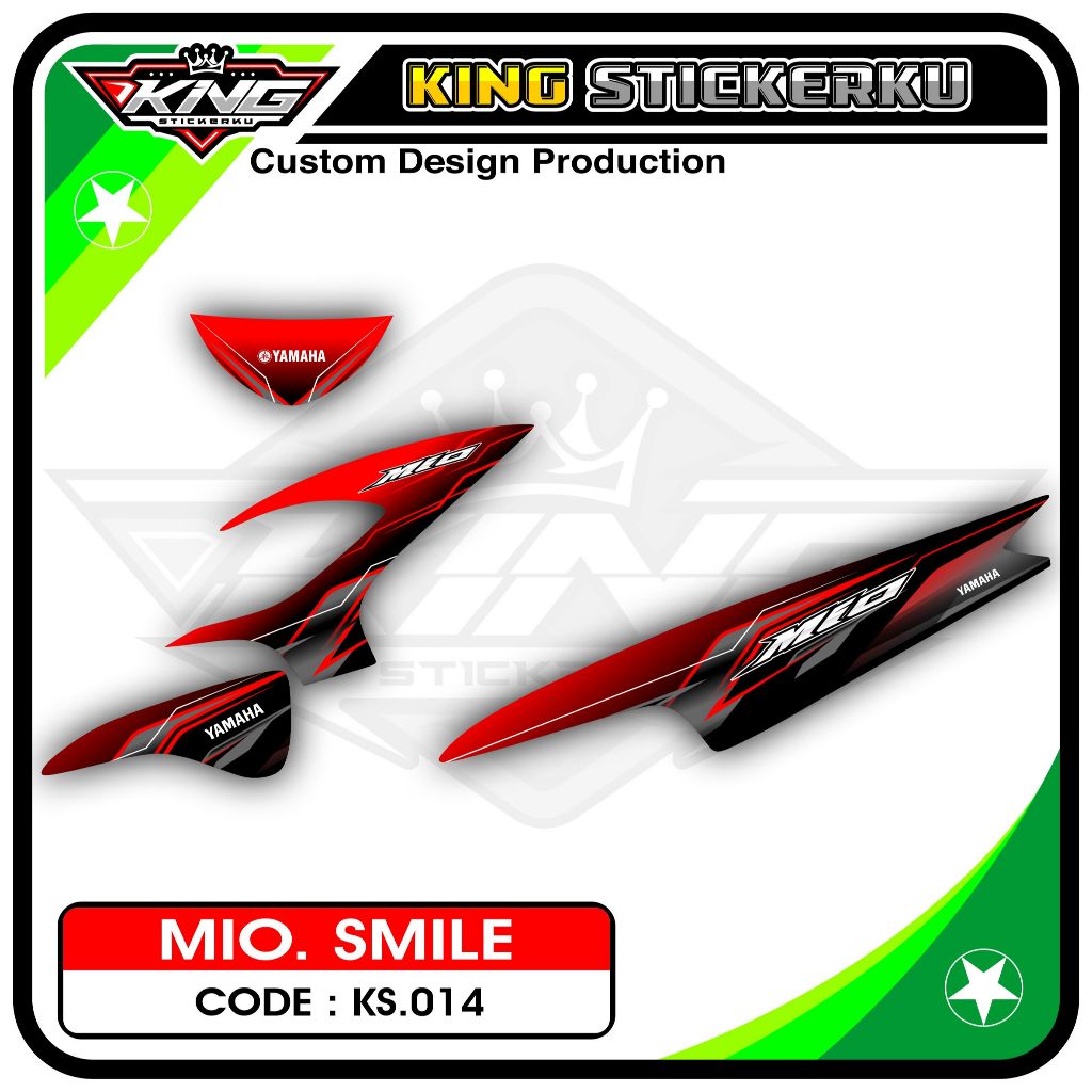 Stiker Mio Smile  / Mio Sporty - Decal Sticker Striping Standar Mio Smile Motif Racing KS.14