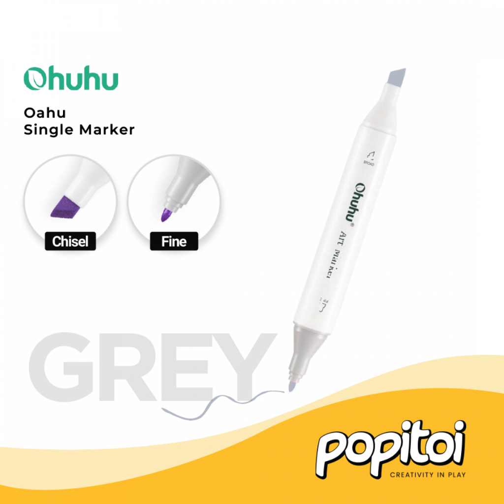 

OHUHU SINGLE Oahu (Fine & Chisel) - GREY SERIES | 322 Colors Refill Marker Satuan