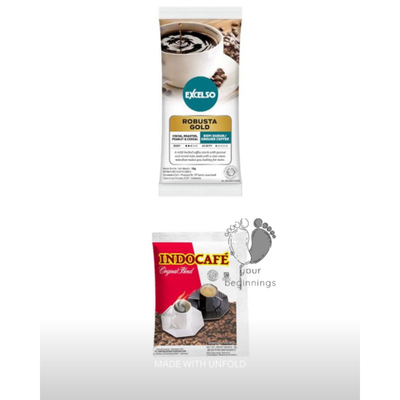 

Kopi Instan Sachet Indocafe Original Blend Excelso Robusta Gold